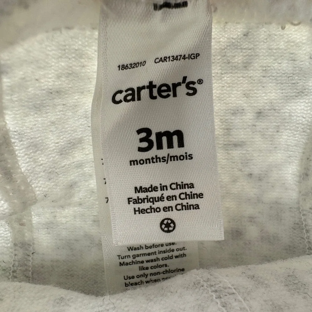 Baby Tights Bundle Lot of 4 Infant Footed Tights Gray White Carter's 0-6M 3M